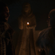 Jon Nieve y Daenerys Targaryen en la cripta de Invernalia junto a la estatua de Lyanna Stark